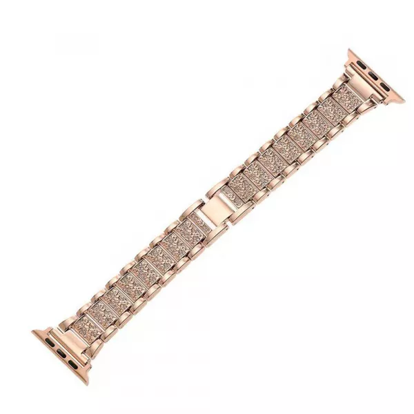 Curea metalica pentru Apple Watch Loomax, bratara compatibila cu Apple Watch 6/5/4/3/2/1, 38 / 40 mm Golden Brown, 33-3327