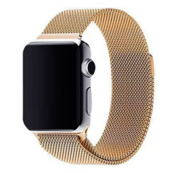 Curea metalica pentru Apple Watch Loomax, bratara compatibila cu Apple Watch, 38 / 40 mm, Vintage gold
