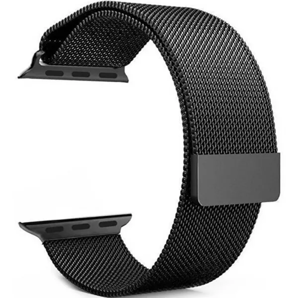 Curea metalica pentru Apple Watch Loomax, bratara compatibila cu Apple Watch, 38 / 40 mm negru