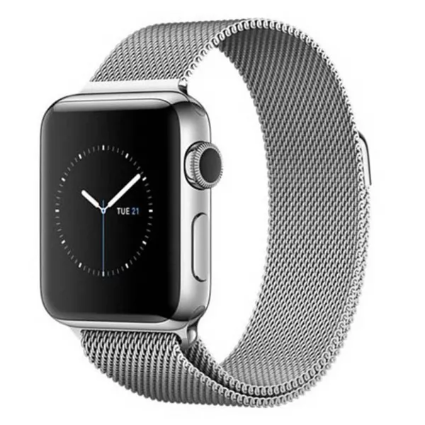 Curea metalica pentru Apple Watch Loomax, bratara compatibila cu Apple Watch, 38 / 40 mm, Silver