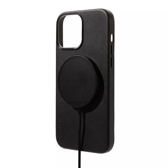 Husa de protectie Decoded IPhone 13, compatibila MagSafe, piele ecologica, negru