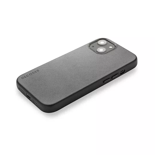 Husa de protectie Decoded IPhone 13, compatibila MagSafe, piele ecologica, negru