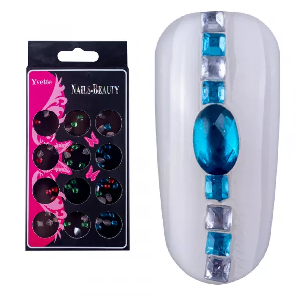 Decoratiuni unghii, Lila Rossa, strasuri, model cristale
