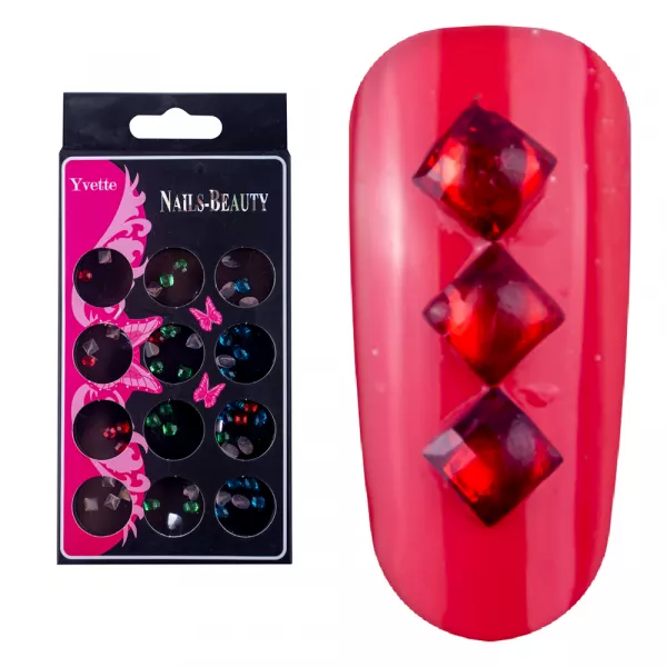 Decoratiuni unghii, Lila Rossa, strasuri, model cristale