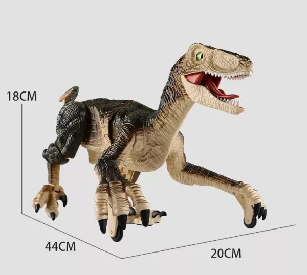 Dinozaur Karemi cu telecomanda, lumini, sunete si miscari realiste, maro