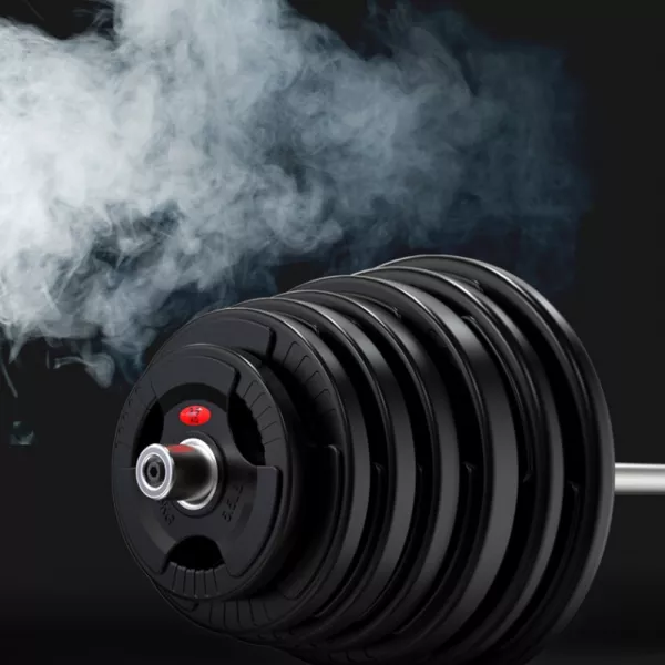 Set 2 discuri Karemi de 10 kg, pentru bara cu diametru 50 mm, din cauciuc, negru