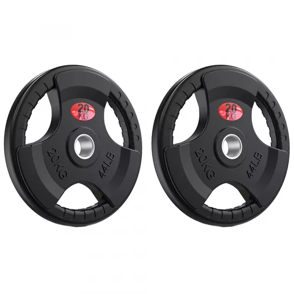 Set 2 discuri Karemi de 20 kg, pentru bara cu diametru 50 mm, din cauciuc, negru