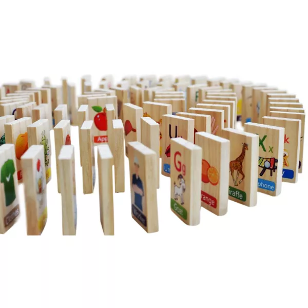 Joc educativ Karemi, cu piese de domino, 100 piese