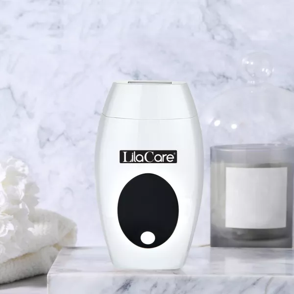 Epilator IPL Lila Care, epilare definitiva, 600.000 pulsatii, cu display LCD, 8 trepte de putere, Alb / Negru