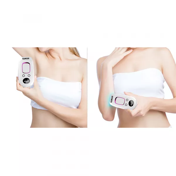 Epilator IPL Lila Care, epilare definitiva, 999.999 pulsatii, 5 trepte de putere, Alb / Mov