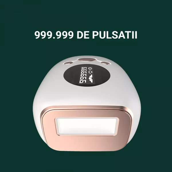 Epilator IPL Lila Care, epilare definitiva cu efect de racire, 999.999 pulsatii, 5 trepte de putere, cu ecran LCD, alb