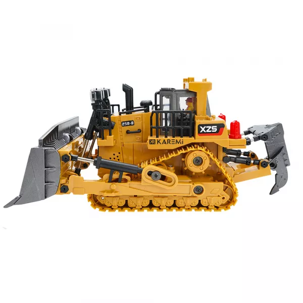 Excavator realist cu telecomanda, Karemi, 1:24, cupa din aliaj, cablu USB, galben, 010