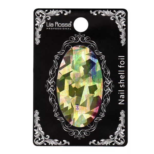 Folie decor unghii, Lila Rossa, cu adeziv, holografica, 048