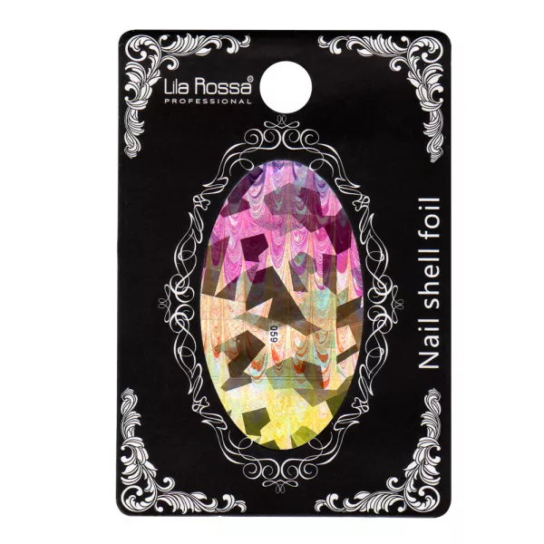 Folie decor unghii, Lila Rossa, cu adeziv, holografica, 059