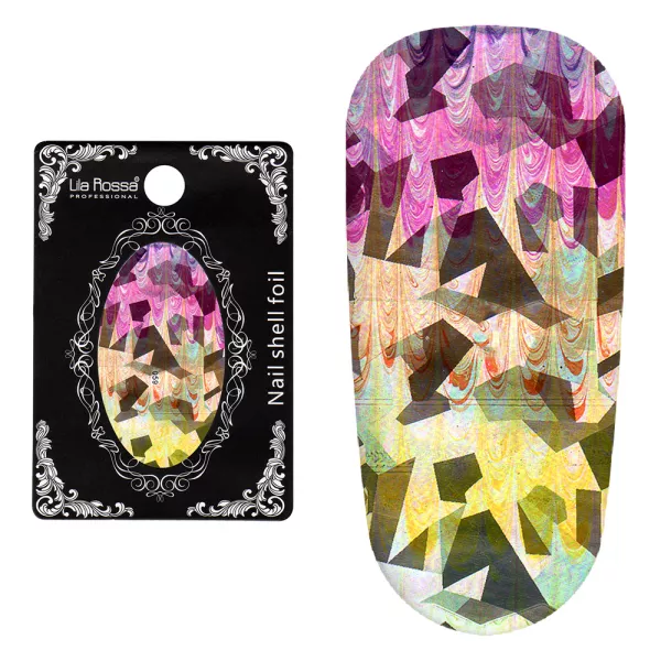 Folie decor unghii, Lila Rossa, cu adeziv, holografica, 059