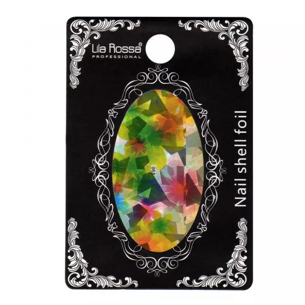Folie decor unghii, Lila Rossa, cu adeziv, holografica, 068