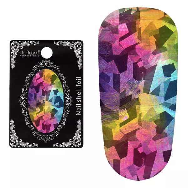 Folie decor unghii, Lila Rossa, cu adeziv, holografica, 072
