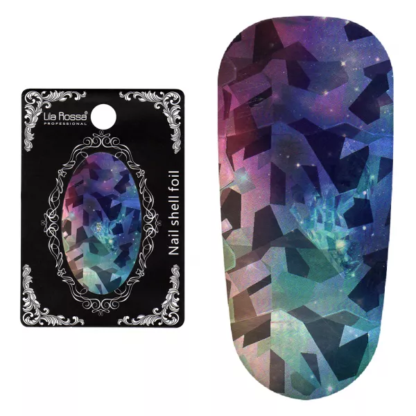 Folie decor unghii, Lila Rossa, cu adeziv, holografica, 075