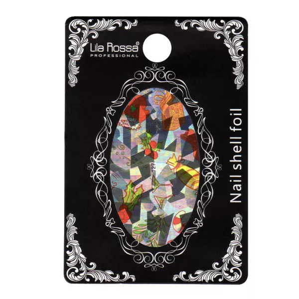 Folie decor unghii, Lila Rossa, cu adeziv, holografica, 127