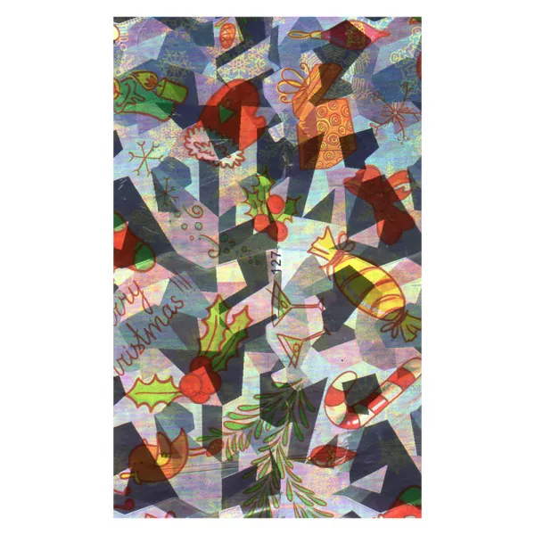 Folie decor unghii, Lila Rossa, cu adeziv, holografica, 127