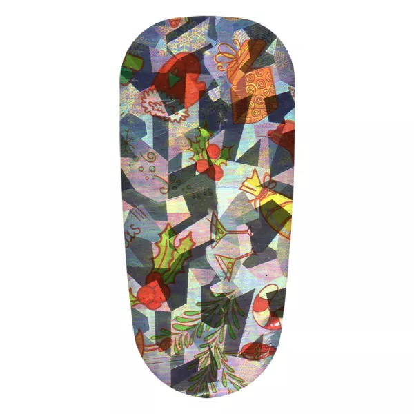 Folie decor unghii, Lila Rossa, cu adeziv, holografica, 127