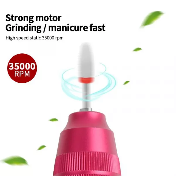 Freza unghii, pila electrica, Lila Rossa,35000 RPM, 45w, fuchsia