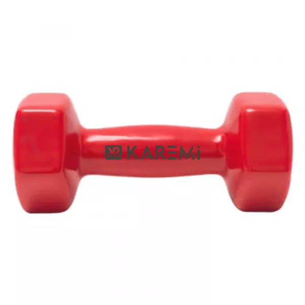 Gantera fitness Karemi, tip hexagon, de 4 kg, rosu
