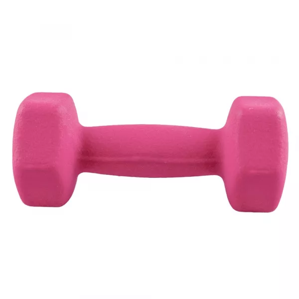 Gantera fitness Karemi, tip hexagon, de 3 kg, roz