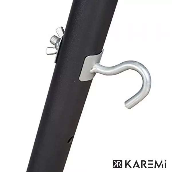 Hamac Karemi, pentru doua persoane, cu suport metalic si geanta de transport, multicolor
