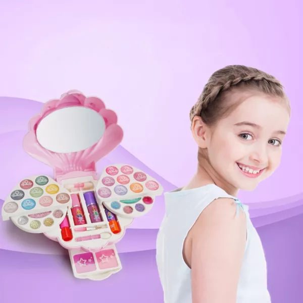 Trusa beauty makeup copii si unghii, tip scoica