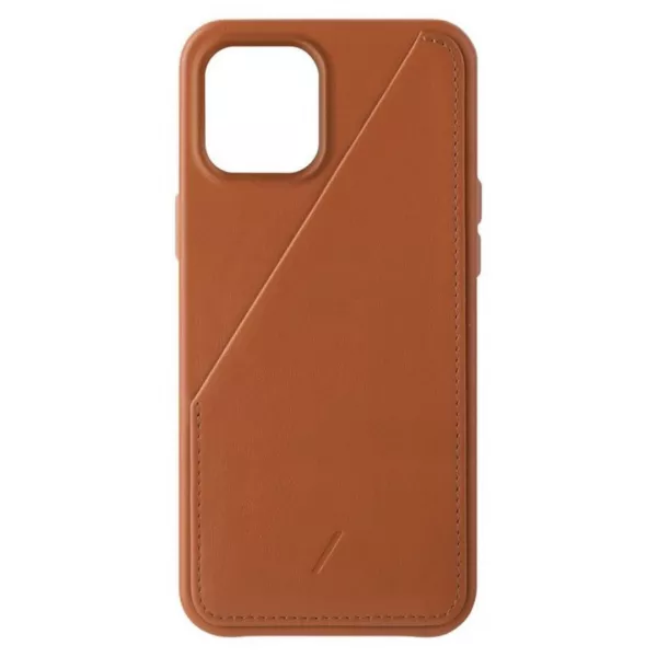 Husa din piele Native Union Clic Card pentru Iphone 12 Pro Max, tan (rosu caramiziu)