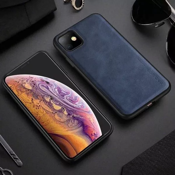 Husa de protectie Loomax pentru iPhone 11 Pro Max, anti-soc, din piele ecologica, subtire, gri carbon