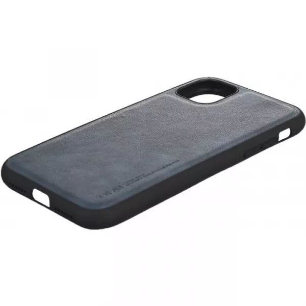 Husa de protectie Loomax pentru iPhone 11 Pro Max, anti-soc, din piele ecologica, subtire, gri carbon