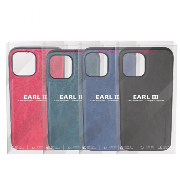 Husa de protectie Loomax, Iphone 12/12 Pro,  piele ecologica, rosu