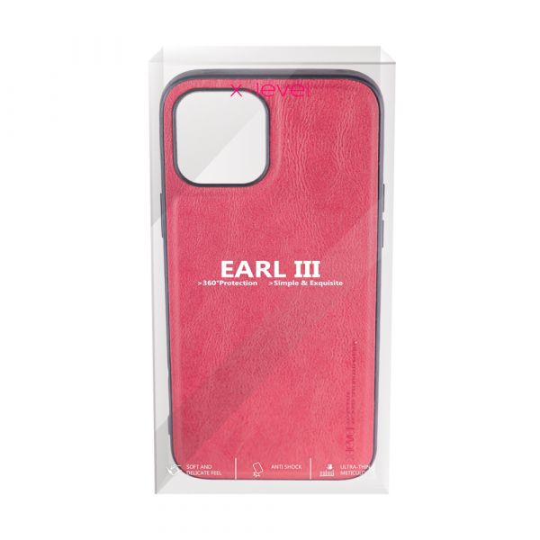 Husa de protectie Loomax, Iphone 12/12 Pro,  piele ecologica, rosu