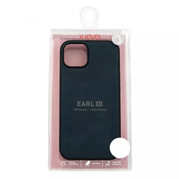 Husa Loomax de protectie iPhone 12 Mini, anti-soc, din piele ecologica, subtire, albastru