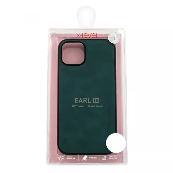 Husa Loomax de protectie iPhone 12 Mini, anti-soc, din piele ecologica, subtire, verde