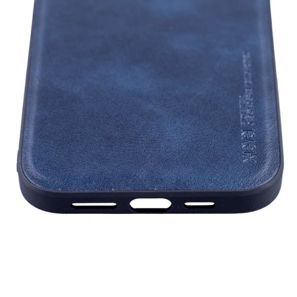 Husa de protectie Loomax, Iphone 13 Pro Max, piele ecologica, albastru