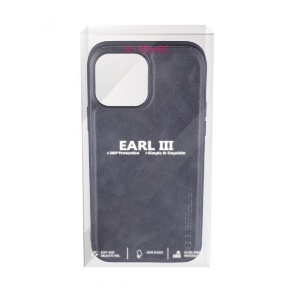 Husa de protectie Loomax, Iphone 13,  piele ecologica, negru