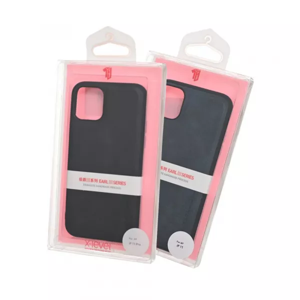 Husa de protectie Loomax pentru iPhone 11 Pro Max, anti-soc, din piele ecologica, subtire, gri carbon