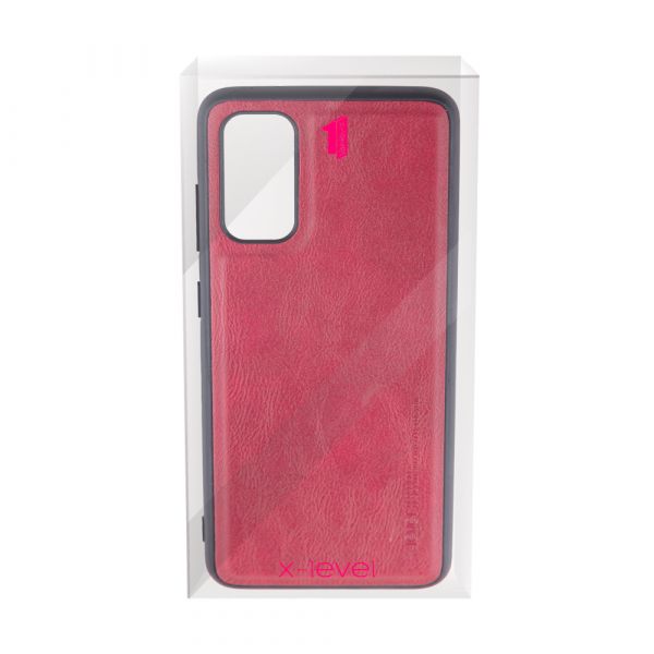 Husa Loomax de protectie pentru Samsung S20 Plus, anti-soc, din piele ecologica, subtire, visiniu
