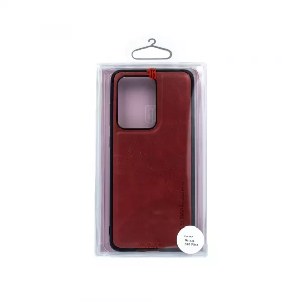 Husa Loomax de protectie pentru Samsung S20 Ultra, anti-soc, din piele ecologica, subtire, visiniu
