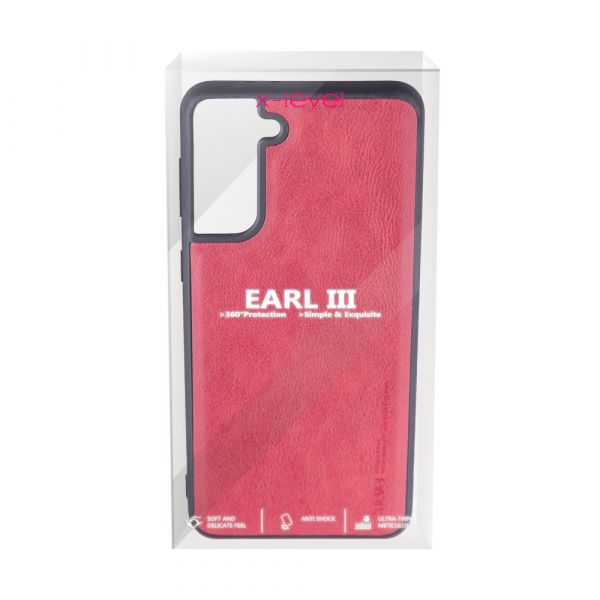 Husa de protectie Loomax, Samsung Galaxy S21 Plus, piele ecologica, rosu