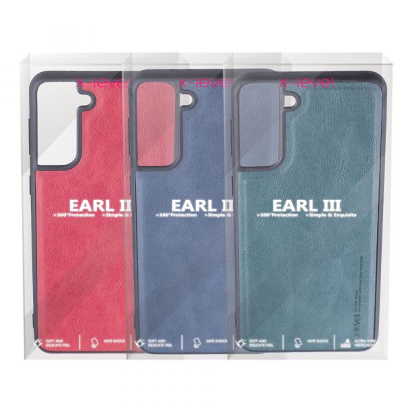 Husa de protectie Loomax, Samsung Galaxy S21 Plus, piele ecologica, albastru