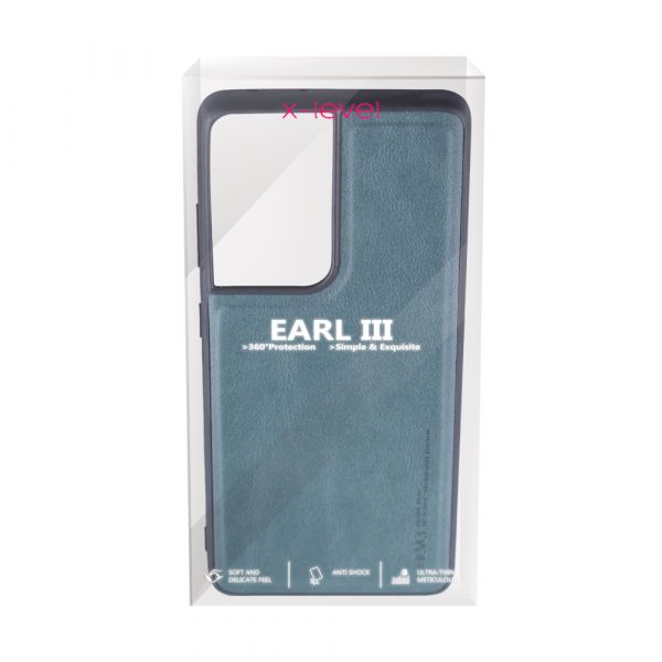 Husa de protectie Loomax, Samsung Galaxy S21 Ultra, piele ecologica, verde