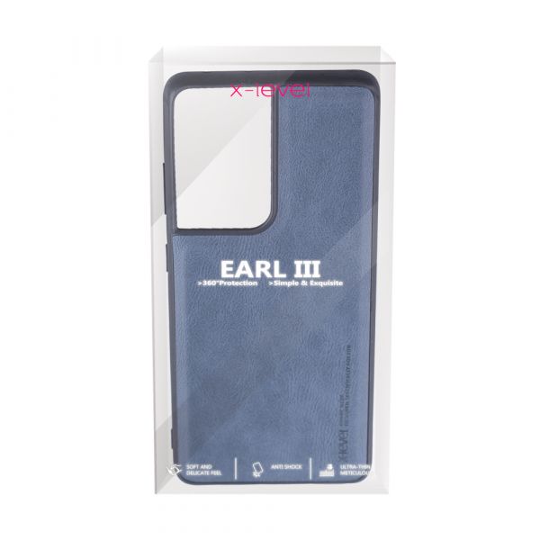 Husa de protectie Loomax, Samsung Galaxy S21 Ultra, piele ecologica, albastru