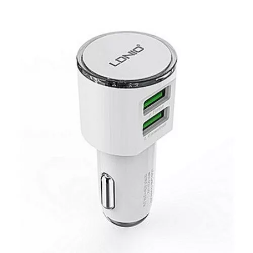 Incarcator Auto 2 x USB cu Cablu micro USB 3.0, 18W, alb