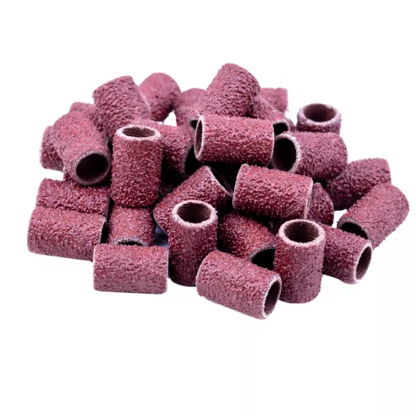 Set cilindri abrazivi Lila Rossa, inele smirghel cu granulatie 80, 100 buc