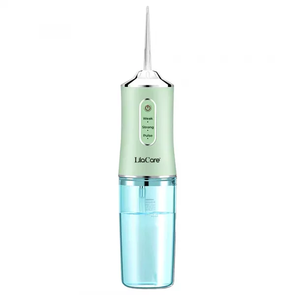 Irigator bucal profesional, dus bucal, Lila Care, Ultra-Portabil, 4 Capete Curatare, rezervor 220 ml, verde
