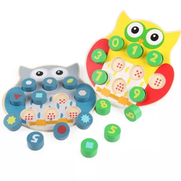 Puzzle sortare din lemn Karemi, model bufnita